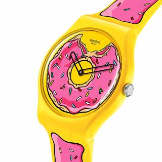 ΡΟΛΟΙ SWATCH  SO29Z134 SWATCH Simpsons Seconds Of Sweetness Two Tone Silicone Strap