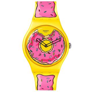 ΡΟΛΟΙ SWATCH  SO29Z134 SWATCH Simpsons Seconds Of Sweetness Two Tone Silicone Strap