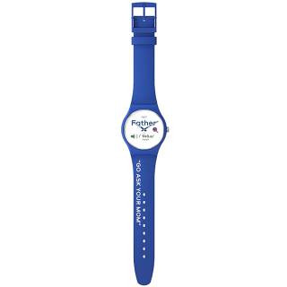 ΡΟΛΟΙ SWATCH  SO29Z704 SWATCH All About Dad Limited Edition Blue Silicone Strap