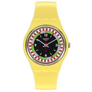 ΡΟΛΟΙ SWATCH SO31J400 SWATCH 1984 Reloaded Yel_Race Yellow Bio-Sourced Material Strap