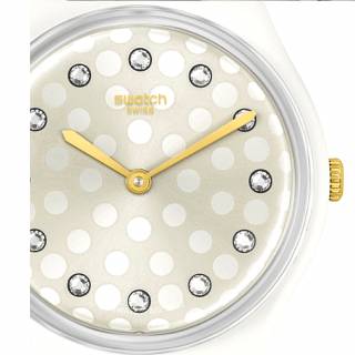 ΡΟΛΟΙ SWATCH  SO31W109 SWATCH Sparkle Shine White Silicnoe Strap