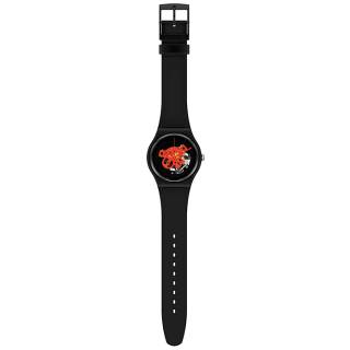 ΡΟΛΟΙ SWATCH SO32B110 SWATCH Gent Bioceramic Time To Red Big Black Silicone Strap