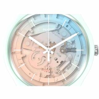 ΡΟΛΟΙ SWATCH  SO32S101 SWATCH Fleetingly Iceblue White Silicone Strap