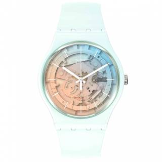 ΡΟΛΟΙ SWATCH  SO32S101 SWATCH Fleetingly Iceblue White Silicone Strap