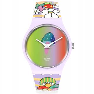 ΡΟΛΟΙ SWATCH SO32V700 SWATCH Cosmic Shroom Multicolor Silicone Strap