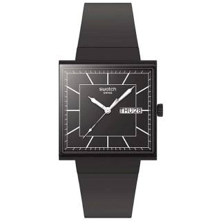 ΡΟΛΟΙ SWATCH  SO34B701 SWATCH Essentials What If Black Again Black Biosourced Strap