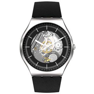 ΡΟΛΟΙ SWATCH SS07S115 SWATCH Skin Irony Black Skeleton Black Leather Strap