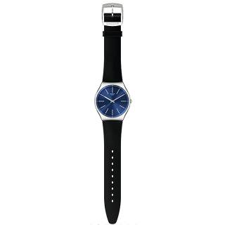 ΡΟΛΟΙ SWATCH  SS07S125 SWATCH Formal Blue 42 Black Leather Strap