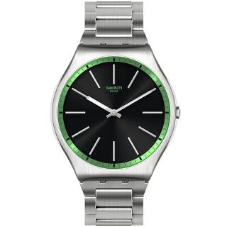 ΡΟΛΟΙ SWATCH  SS07S128G SWATCH Green Graphite Silver Stainless Steel Bracelet