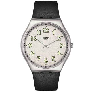 ΡΟΛΟΙ SWATCH  SS07S134 SWATCH Black Hepcat with Black Leather Strap