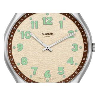 ΡΟΛΟΙ SWATCH  SS07S135 SWATCH Tabby Hepcat with Brown Leather Strap