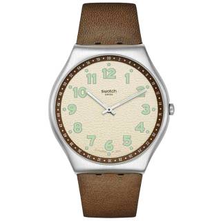 ΡΟΛΟΙ SWATCH  SS07S135 SWATCH Tabby Hepcat with Brown Leather Strap