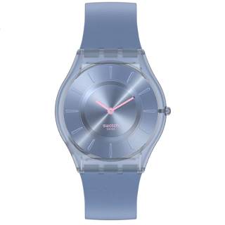 ΡΟΛΟΙ SWATCH  SS08N100 SWATCH Skin Denim Blue Black Silicone Strap