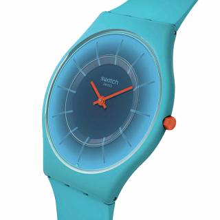 ΡΟΛΟΙ SWATCH SS08N114 SWATCH Essentials Skin Radiantly Teal Turqoise Silicone Strap