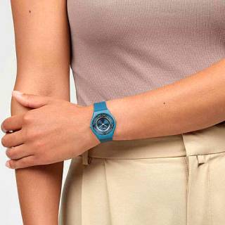 ΡΟΛΟΙ SWATCH  SS08N116 SWATCH Auric Whisper Blue Silicone Strap