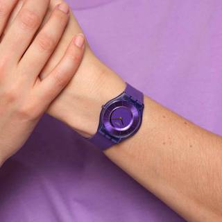 ΡΟΛΟΙ SWATCH  SS08V103 SWATCH Purple Time Purple  Silicone Strap