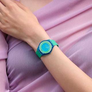 ΡΟΛΟΙ SWATCH SS08Z100 SWATCH X Supriya Lele Hara Green Silicone Strap