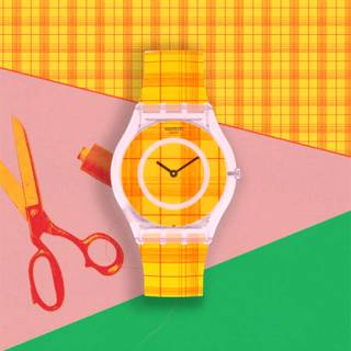 ΡΟΛΟΙ SWATCH SS08Z105 SWATCH X Supriya Lele Fire Madras Orange Silicone Strap