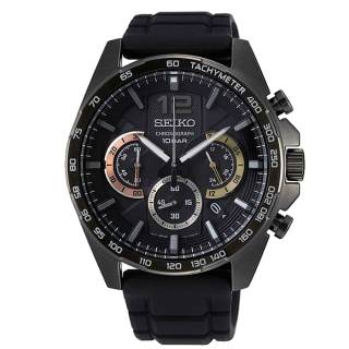 ΡΟΛΟΙ SEIKO SSB349P1 SEIKO Conceptual Black Silicone Strap