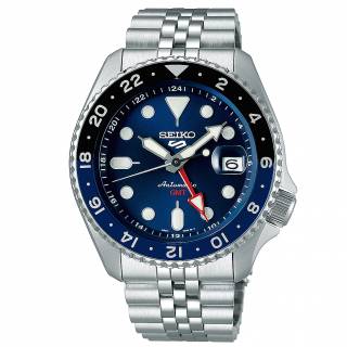 ΡΟΛΟΙ SEIKO SSK003K1 SEIKO 5 Sports GMT Automatic Silver Stainless Steel Bracelet