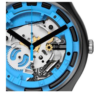 ΡΟΛΟΙ SWATCH SUOB187 SWATCH Gents Blue Anatomy Black Silicnoe Strap