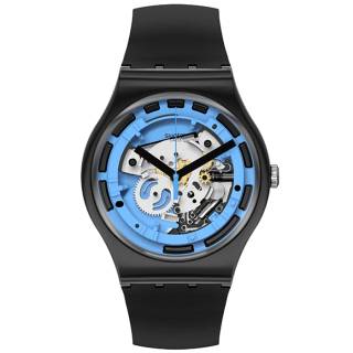 ΡΟΛΟΙ SWATCH SUOB187 SWATCH Gents Blue Anatomy Black Silicnoe Strap