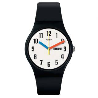 ΡΟΛΟΙ SWATCH SUOB728 SWATCH Elementary Black Silicone Strap