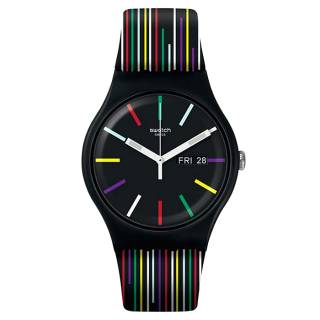 ΡΟΛΟΙ SWATCH SUOB729 SWATCH Nuit d'ete Multicolor Silicone Strap