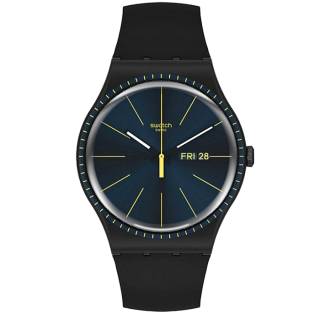 ΡΟΛΟΙ SWATCH SUOB731 SWATCH Black Rails Black Silicone Strap