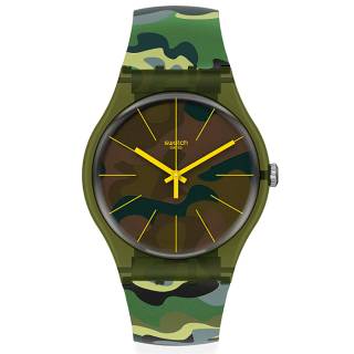 ΡΟΛΟΙ SWATCH SUOG114 SWATCH Camouforest Green Silicone Strap