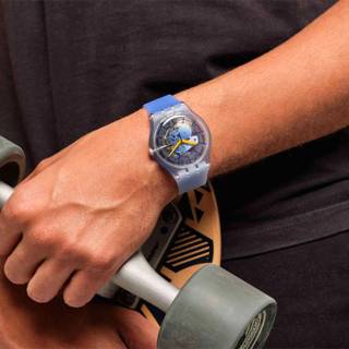 ΡΟΛΟΙ SWATCH SUOK150 SWATCH All That Blues Blue Silicone Strap