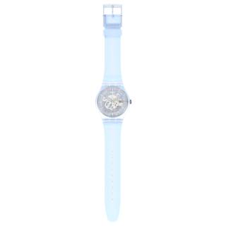 ΡΟΛΟΙ SWATCH  SUOK154 SWATCH New Gent Flowerscreen Light Blue Silicone Strap