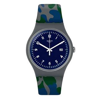 ΡΟΛΟΙ SWATCH SUOM400 SWATCH Camougreen Camouflage Silicone Strap