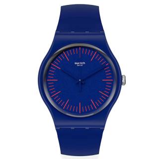 ΡΟΛΟΙ SWATCH  SUON146 SWATCH New Gent BlueNred Blue Silicone Strap