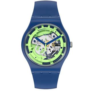 ΡΟΛΟΙ SWATCH SUON147 SWATCH Gents Green Anatomy Blue Silicone Strap