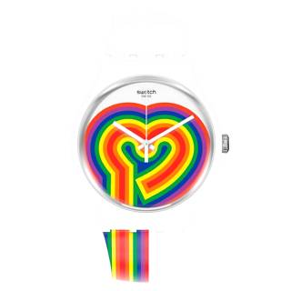 ΡΟΛΟΙ SWATCH SUOW171 SWATCH Beating Love Multicolor Silicone Strap