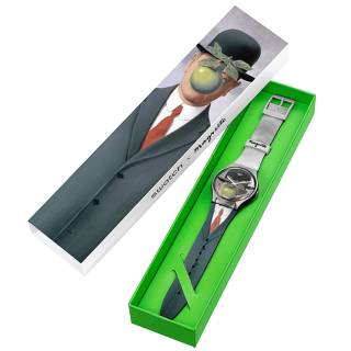 ΡΟΛΟΙ SWATCH  SUOZ350 SWATCH Le Fils De L'Homme By Rene Magritte  Multicolor Silicone Strap