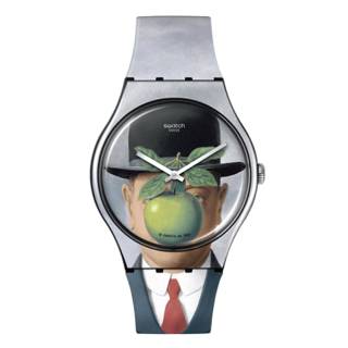 ΡΟΛΟΙ SWATCH  SUOZ350 SWATCH Le Fils De L'Homme By Rene Magritte  Multicolor Silicone Strap