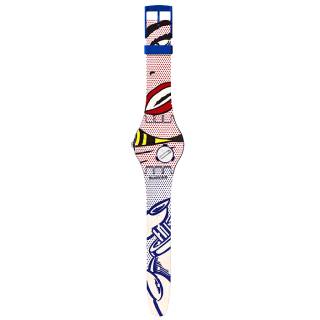 ΡΟΛΟΙ SWATCH  SUOZ352 SWATCH Girl By Roy Lichtenstein Blue Silicone Strap