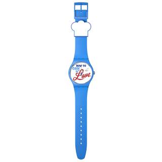 ΡΟΛΟΙ SWATCH  SUOZ353 SWATCH Valentine’s Day Love Recipe For Love Blue Silicone Strap