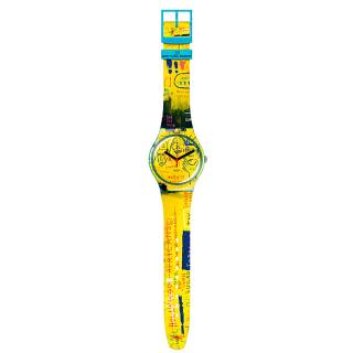 ΡΟΛΟΙ SWATCH SUOZ354 SWATCH Hollywood Africans By  Jm  Basquiat Multicolor Silicone Strap