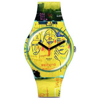 ΡΟΛΟΙ SWATCH SUOZ354 SWATCH Hollywood Africans By  Jm  Basquiat Multicolor Silicone Strap