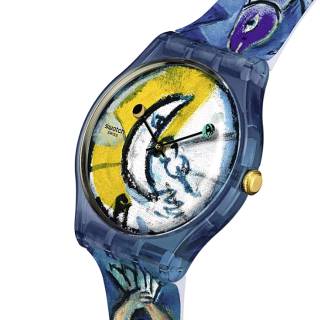 ΡΟΛΟΙ SWATCH SUOZ365 SWISS MADE SWATCH Logo SWATCH X Tate Gallery Blue Circus by Marc Chagall