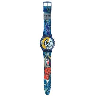 ΡΟΛΟΙ SWATCH SUOZ365 SWISS MADE SWATCH Logo SWATCH X Tate Gallery Blue Circus by Marc Chagall