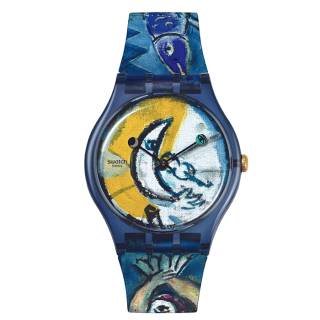 ΡΟΛΟΙ SWATCH SUOZ365 SWISS MADE SWATCH Logo SWATCH X Tate Gallery Blue Circus by Marc Chagall