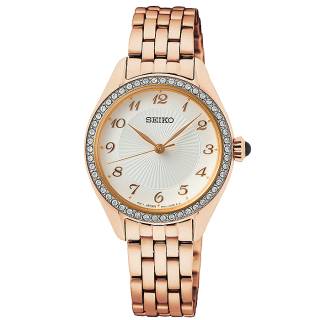 ΡΟΛΟΙ SEIKO SUR396P1 SEIKO NZD 775 Crystals Rose Gold Stainless Steel Bracelet