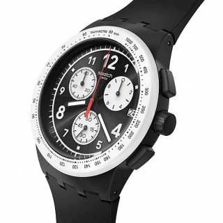 ΡΟΛΟΙ SWATCH  SUSB420 SWATCH Nothing Basic About Black Chronograph Black Silicone Strap