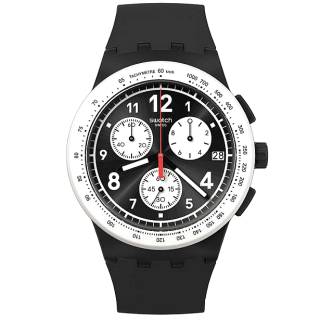 ΡΟΛΟΙ SWATCH  SUSB420 SWATCH Nothing Basic About Black Chronograph Black Silicone Strap