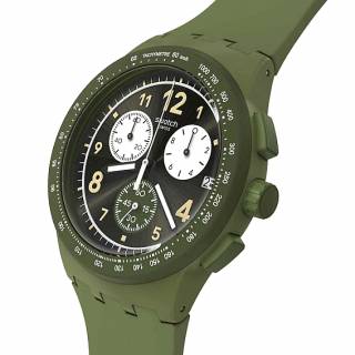 ΡΟΛΟΙ SWATCH  SUSG406 SWATCH Nothing Basic About Green Chronograph Green Silicone Strap