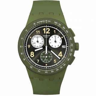 ΡΟΛΟΙ SWATCH  SUSG406 SWATCH Nothing Basic About Green Chronograph Green Silicone Strap